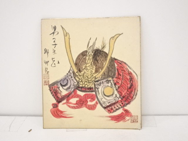 JAPANESE ART / HAND PAINTED SHIKISHI / ARMOR / ARTISTS WORK